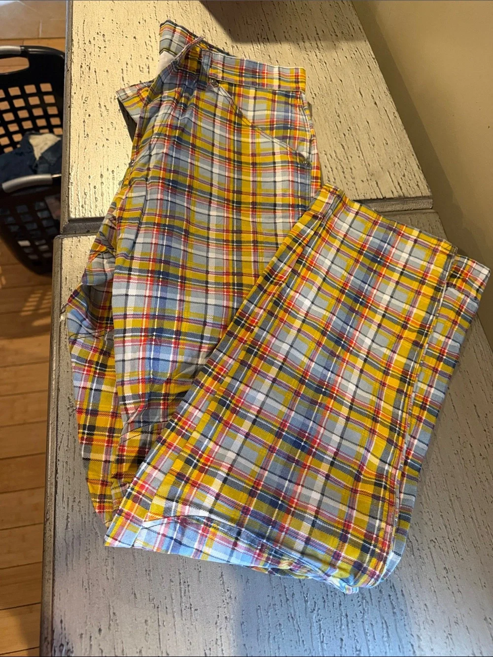 RAW Yellow Plaid Shorts 3d tapered - Picture 7 of 9